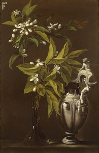 Stilleven van bloemen en een vaas